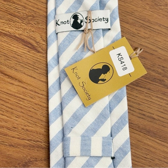 Bundle of 4 NWT Knot Society Assorted Blue Print Cotton Men's Ties - Picture 4 of 12